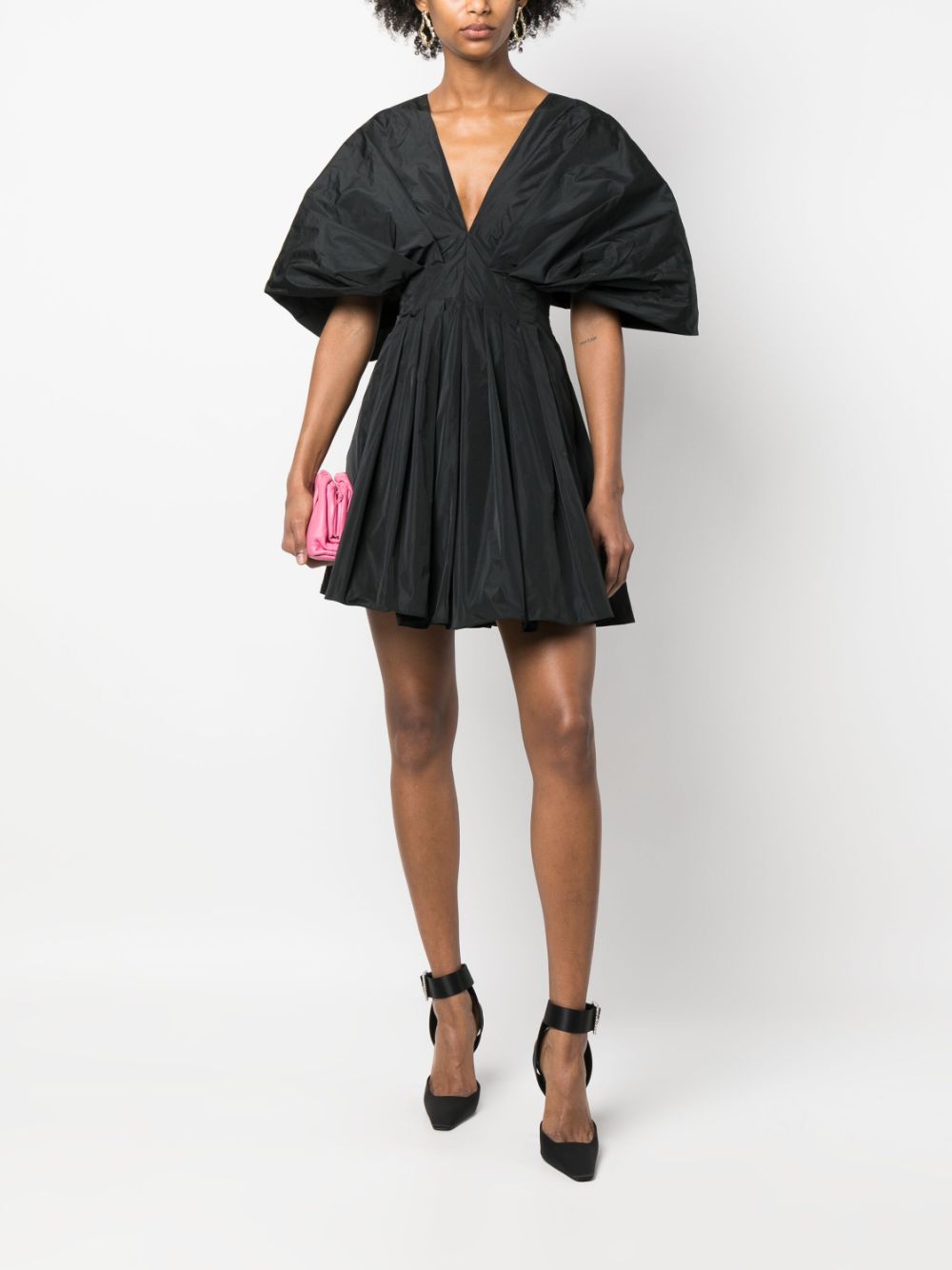 Rochas Mini-jurk met pofmouwen - Zwart