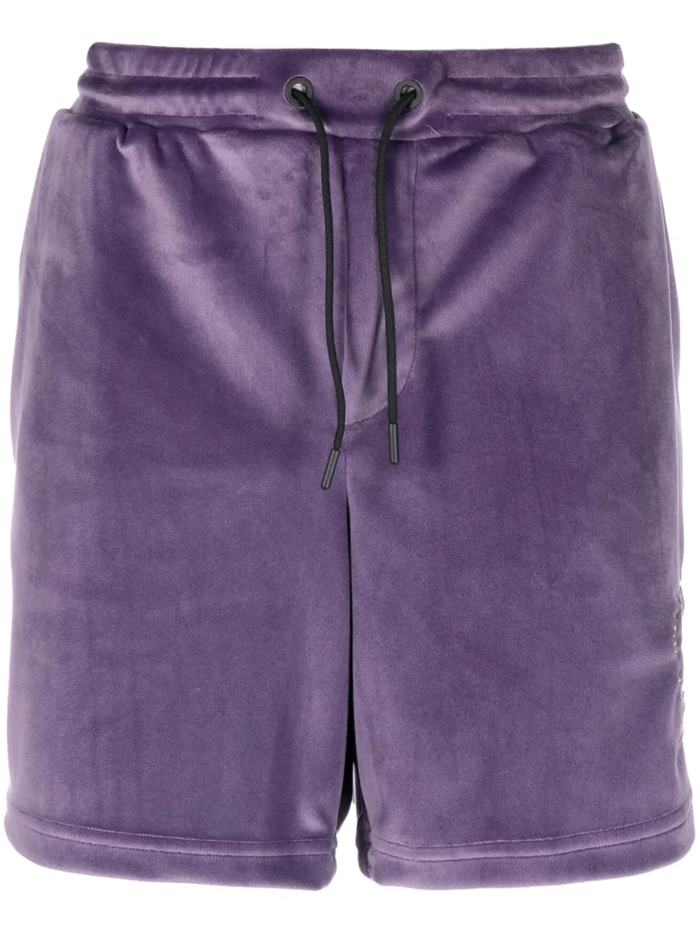 Embroidered velvet shorts best sale