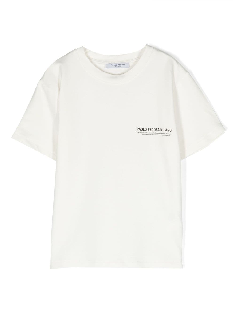Paolo Pecora Kids' Debossed-logo Short-sleeve T-shirt In White