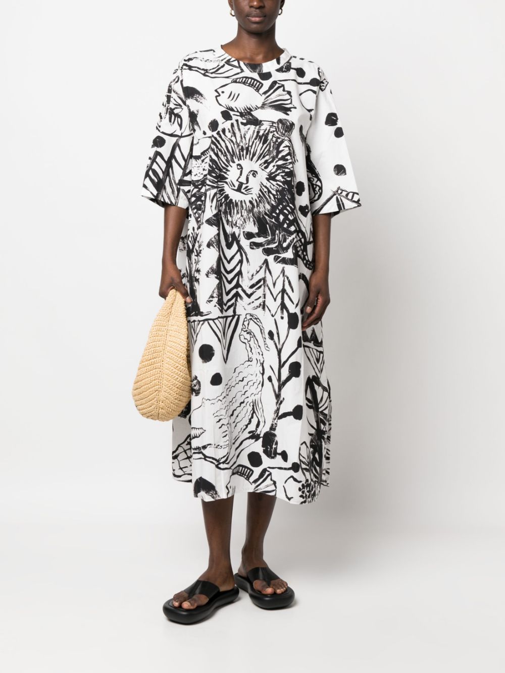 Sofie D'hoore Blousejurk met print - Wit