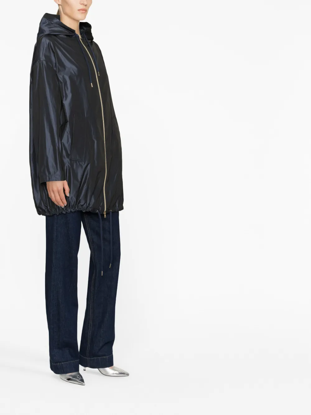  Herno Parka Con Cremallera - Azul 