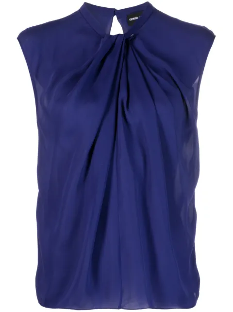 Giorgio Armani gathered sleeveless blouse