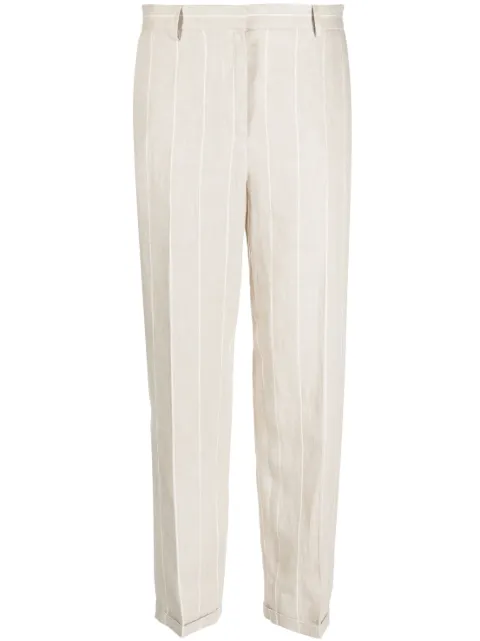 Antonelli striped straight-leg linen trousers