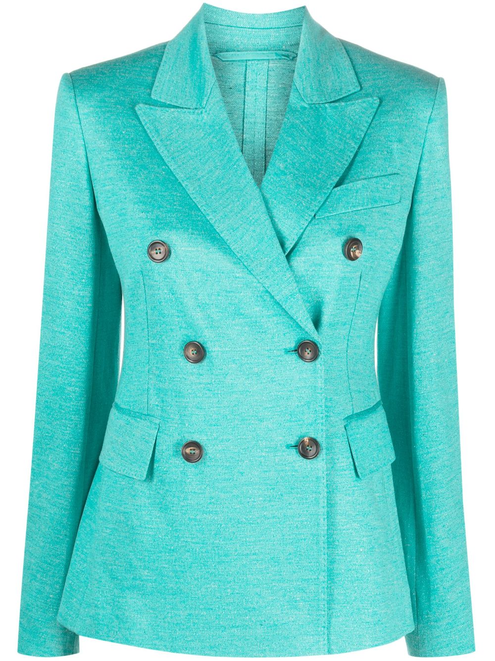 Max Mara Double-breasted Blazer In Green