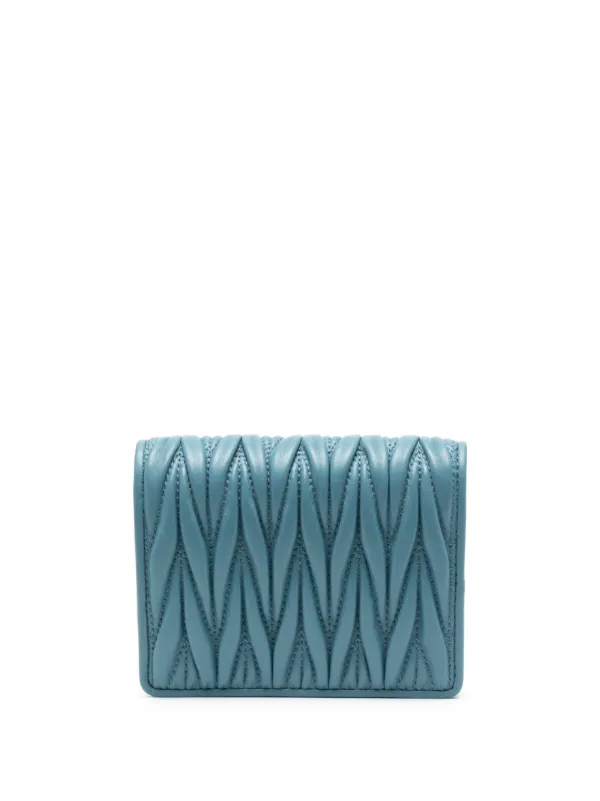 Miu Miu ブルー 二つ折り財布 Miu Miu 二つ折り財布 | ブルー | FARFETCH JP