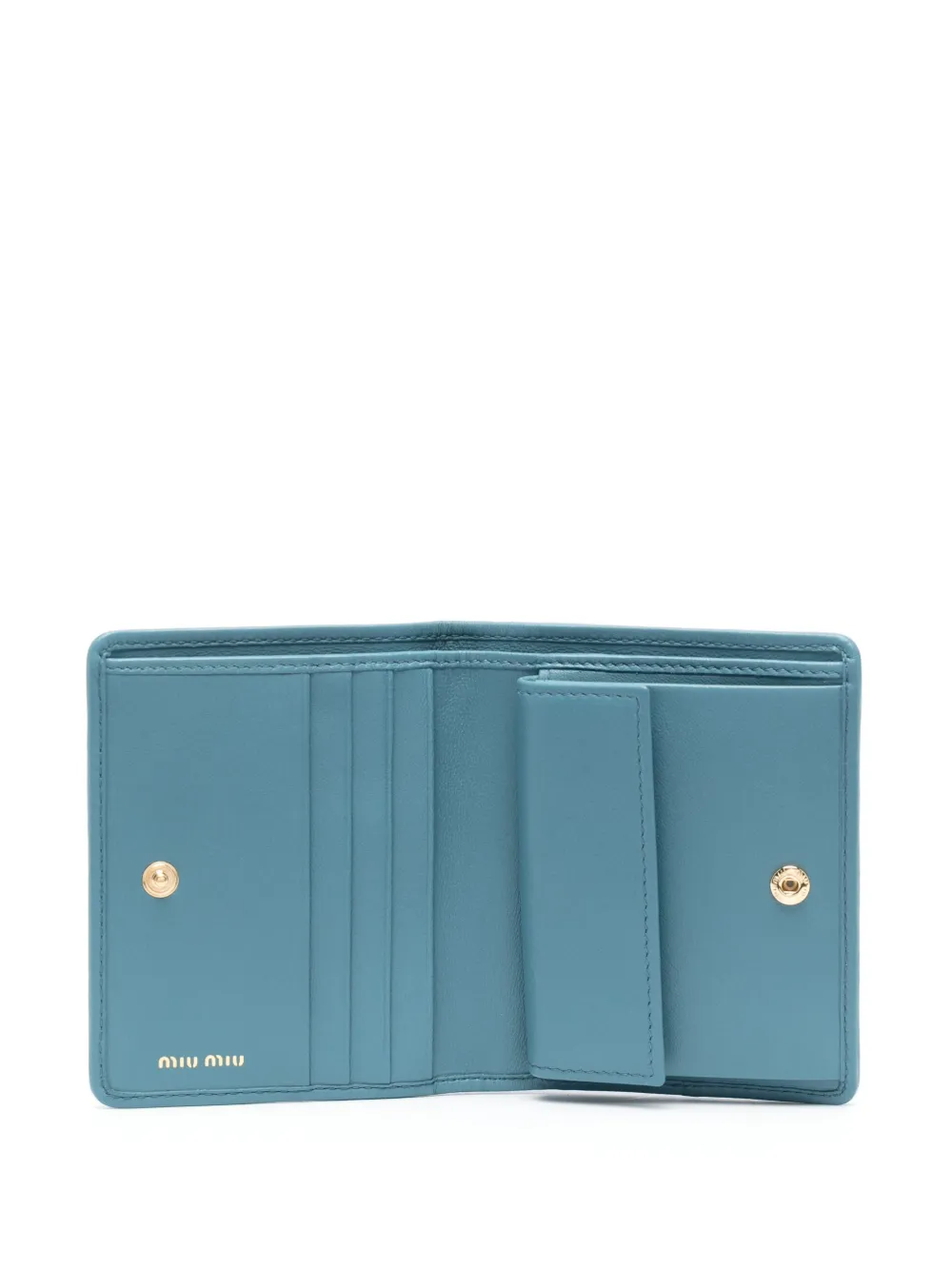  Miu Miu Matelassé Bi-fold Leather Wallet - Blue 