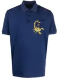 Philipp Plein Scorpion-print polo shirt - Blue