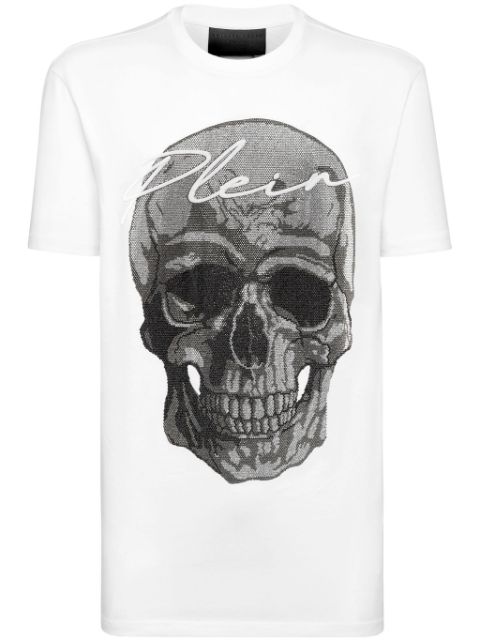 Philipp Plein crystal-embellished skull cotton T-shirt Men