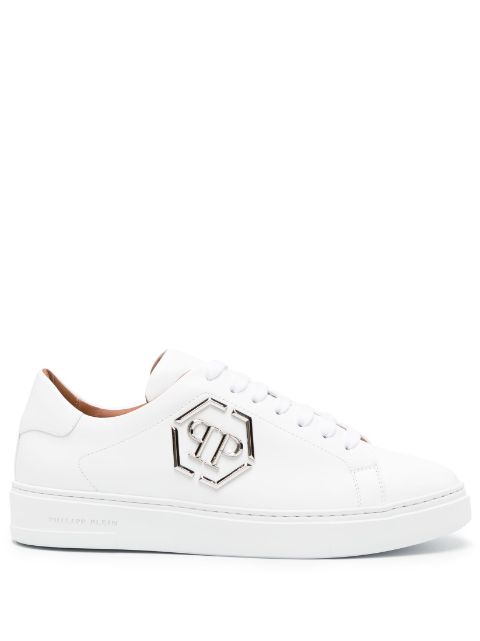 Philipp Plein logo-plaque leather sneakers Men