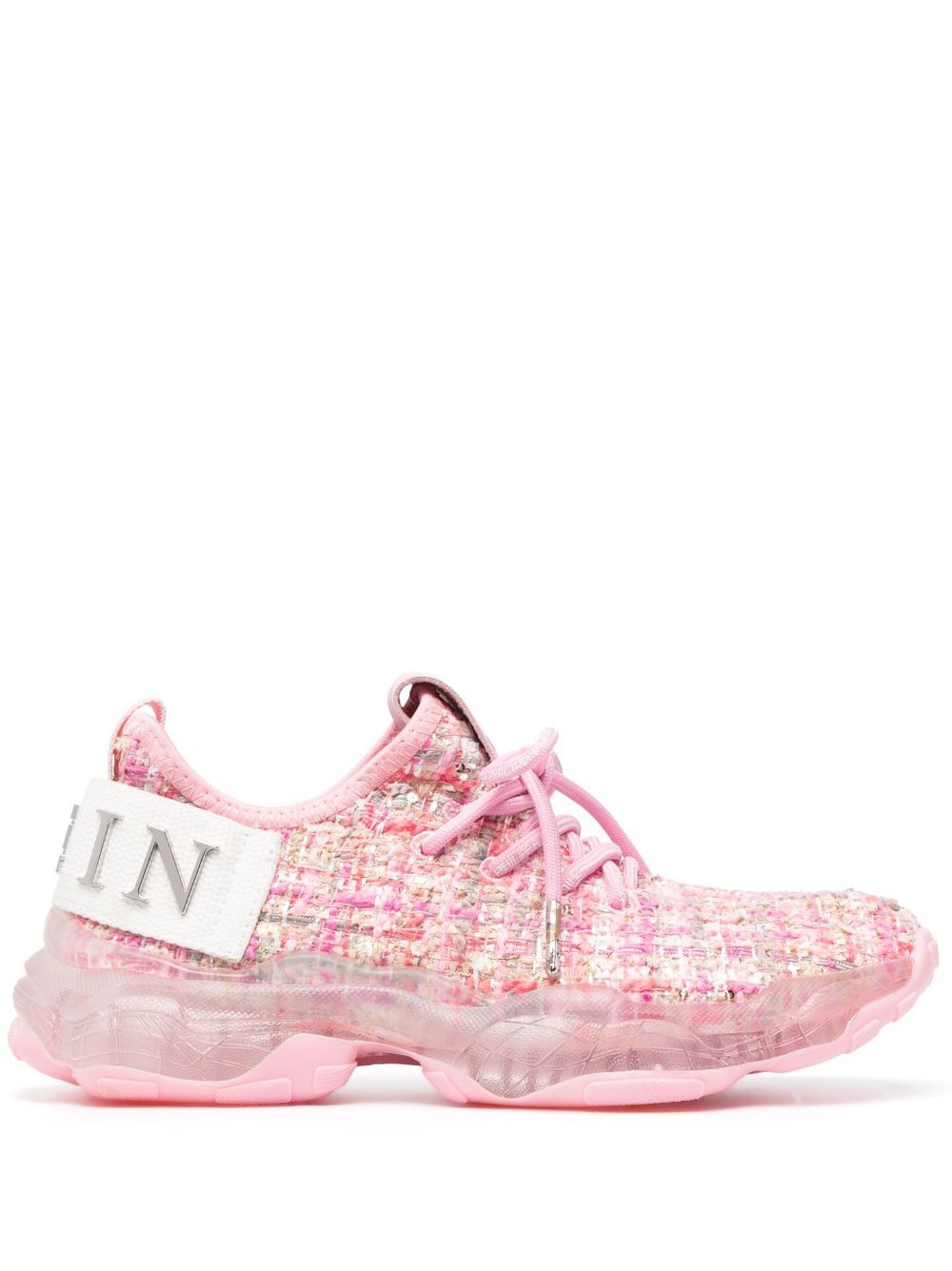 Philipp Plein Hyper $hock tweed-effect sneakers - Pink