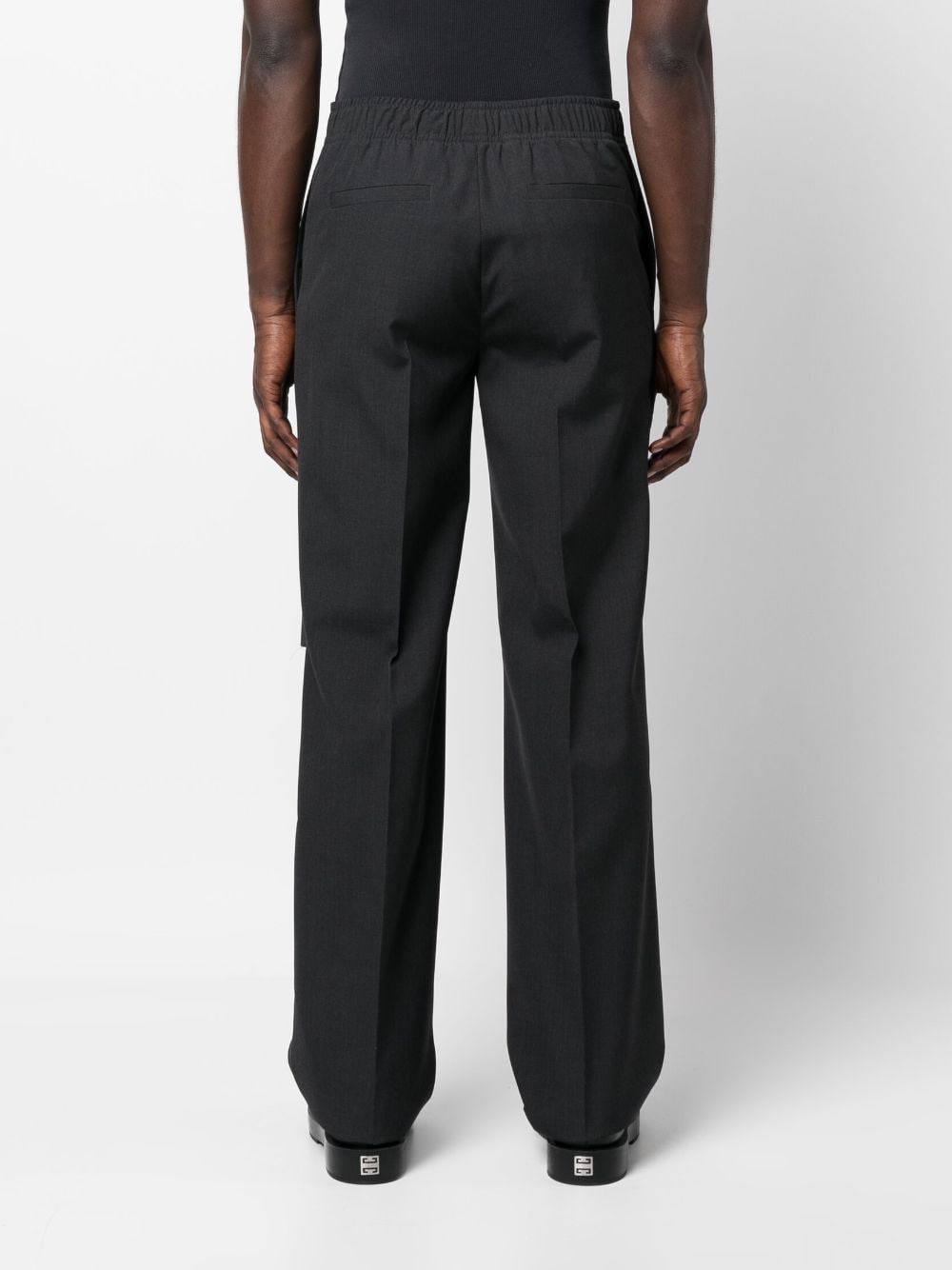 Shop Givenchy Distressed Wool Trousers In Grey