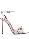 HARDOT Booty 120mm crystal-embellished sandals - White