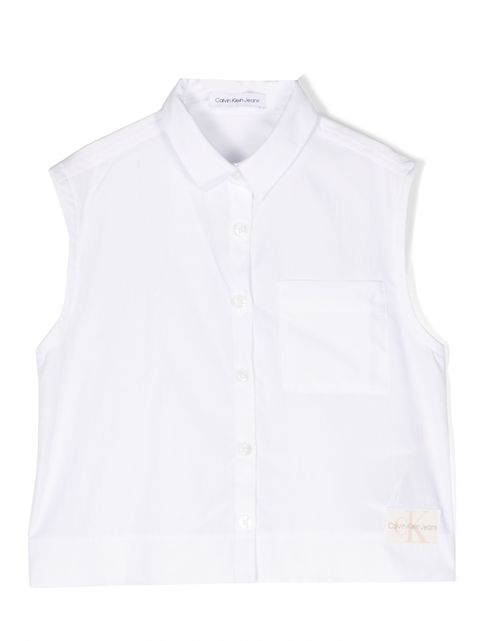 Calvin Klein Kids sleeveless poplin shirt
