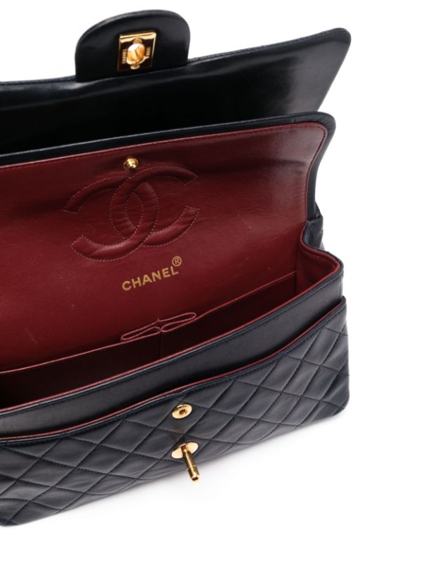 Chanel Pre-owned 1989-1991 Double Flap Shoulder Bag - Blue