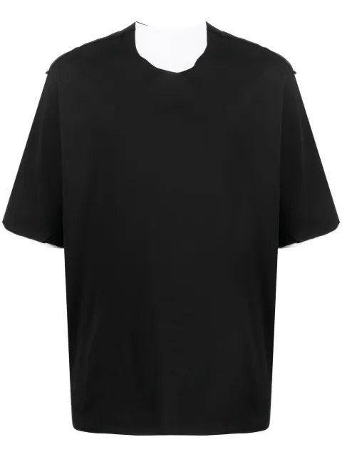 Attachment crew-neck cotton T-shirt