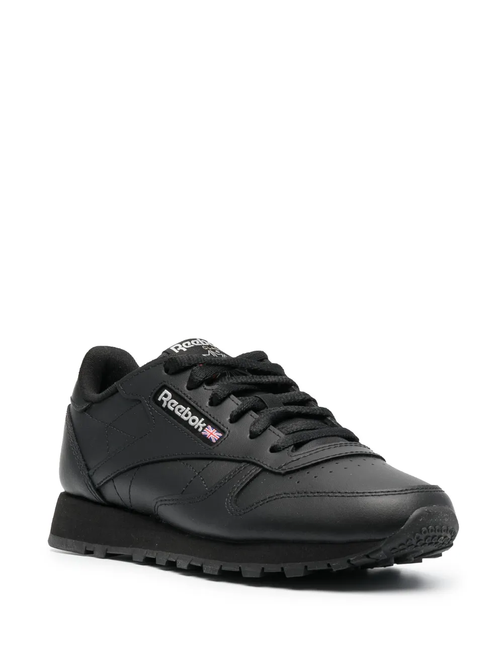 Shop Reebok Logo-tag Low-top Sneakers In Black