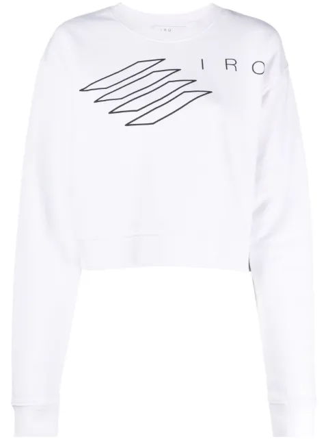 IRO Romel logo-print cropped sweatshirt