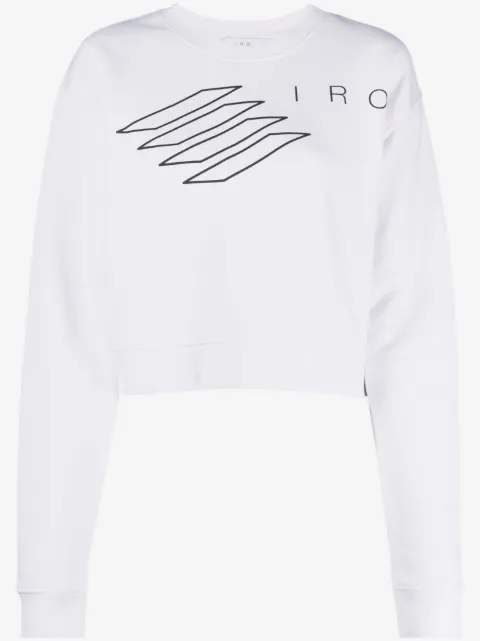 IRO Romel logo-print cropped sweatshirt