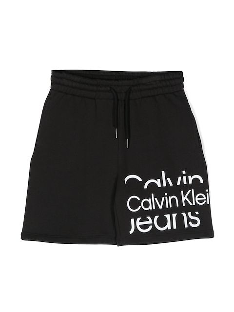 Calvin Klein Kids logo-print drawstring shorts