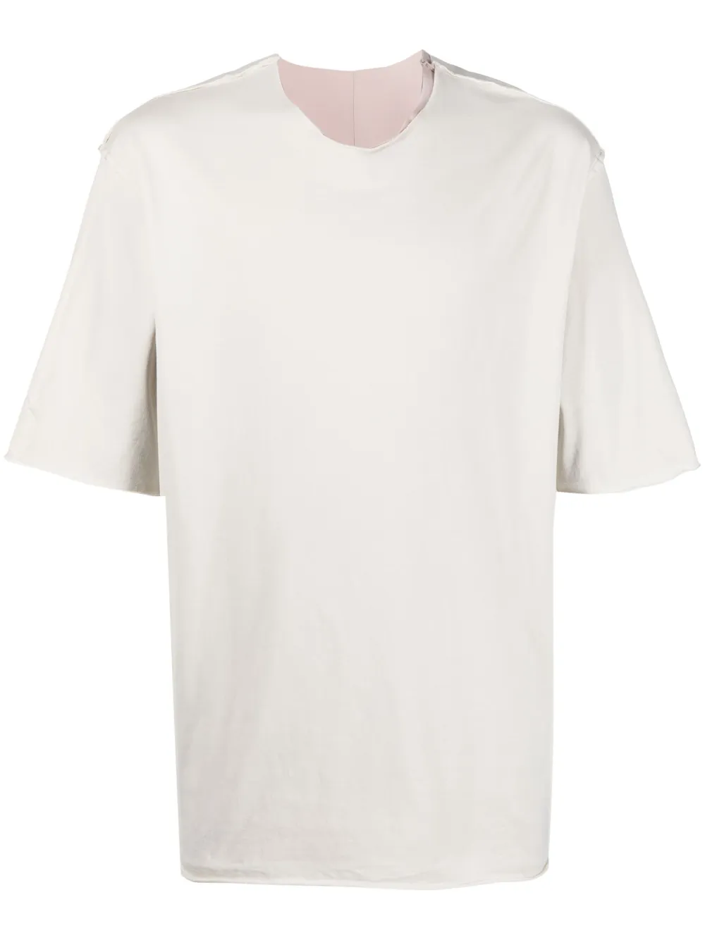 Attachment drop-shoulder cotton T-shirt - Neutrals