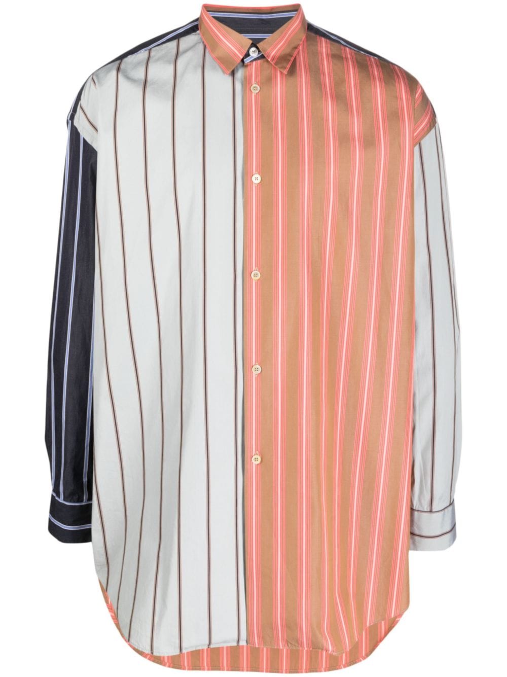Paul Smith Colour-block Striped Shirt In Braun