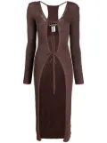 ANDREĀDAMO cut-out-effect cardi-coat - Brown