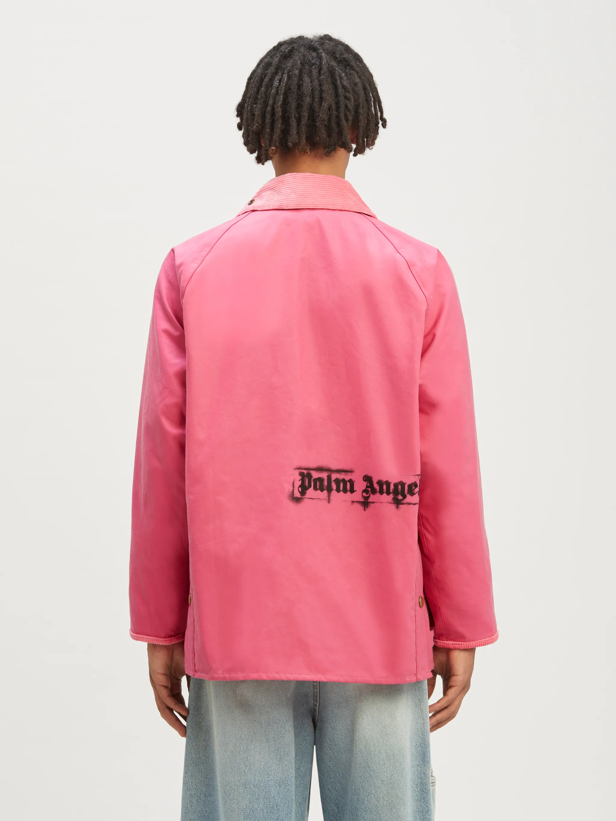 Palm Angels X Barbour Pink Bedale Wax Jacket