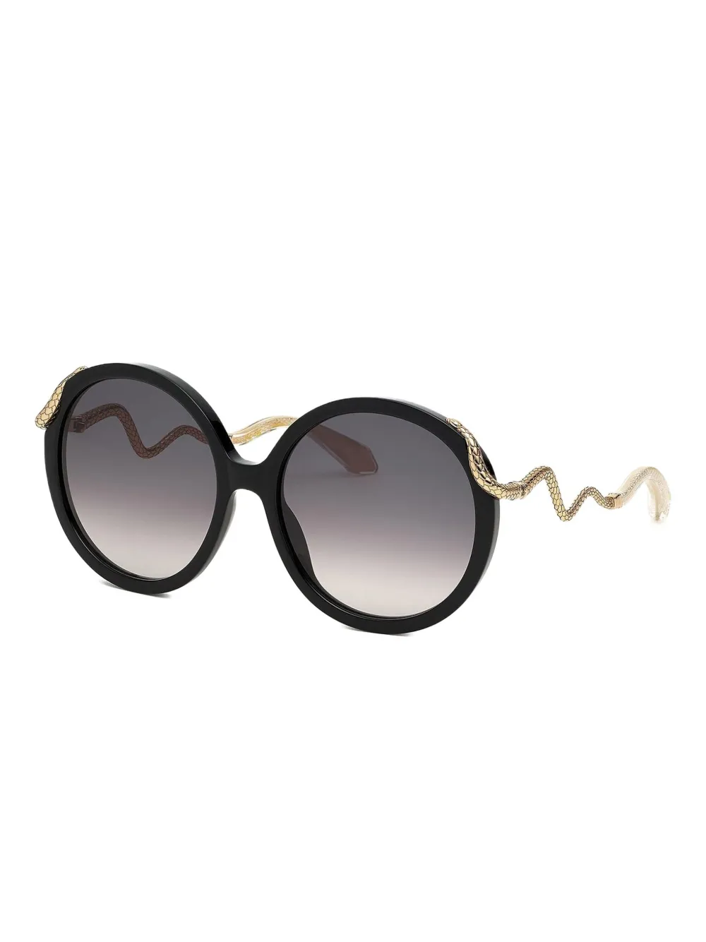 Roberto Cavalli Zonnebril met rond montuur - Zwart