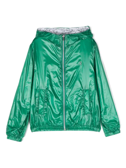 Herno Kids chest logo-plaque bomber jacket