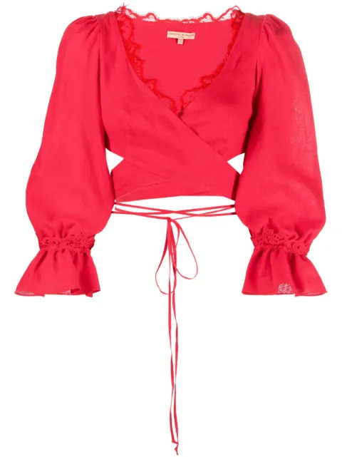 Ermanno Scervino top corto con detalle de encaje
