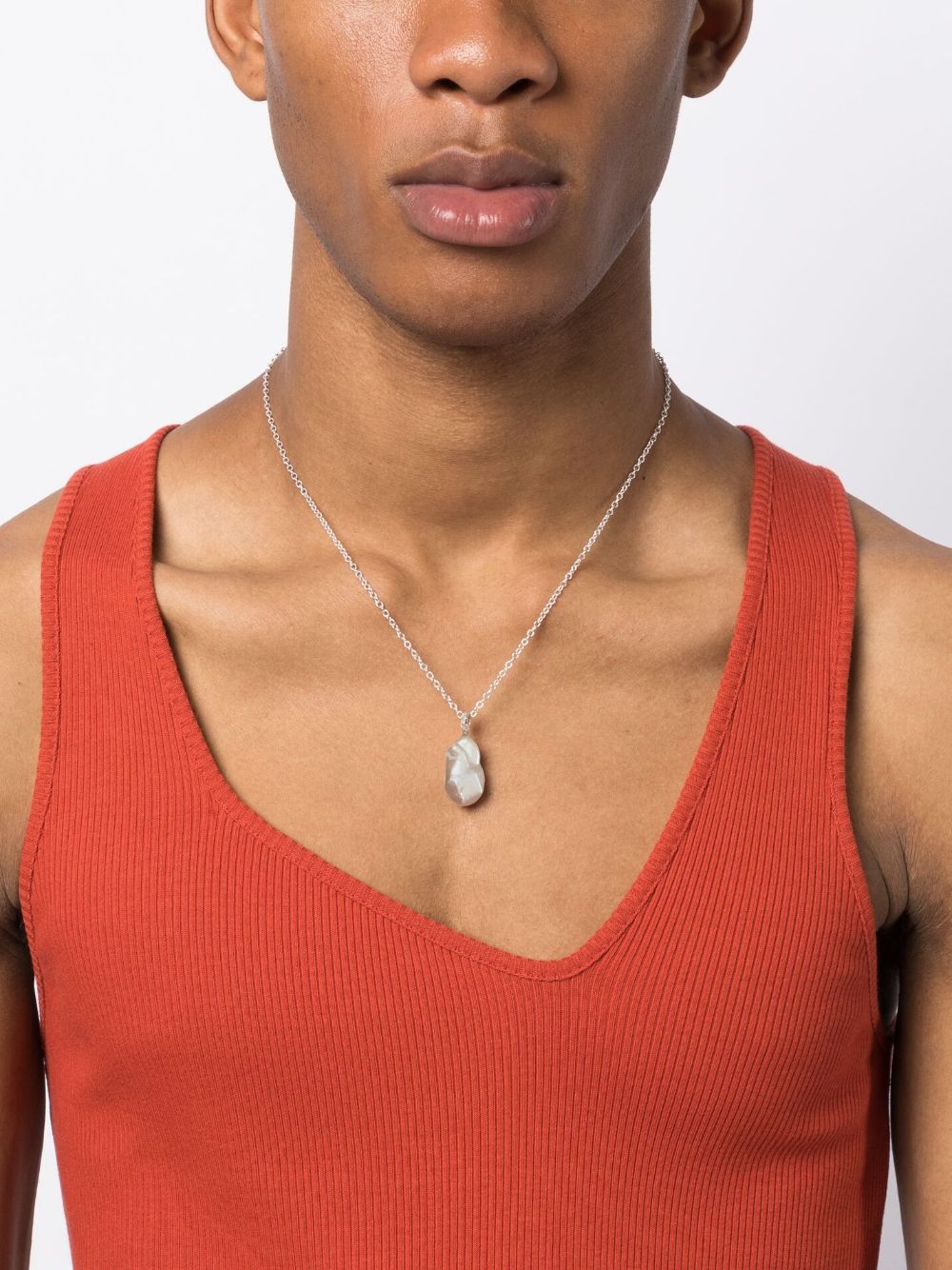 THE OUZE pearl-pendant chain necklace - Zilver