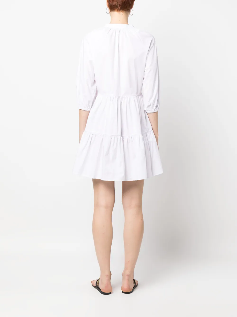 ERMANNO FIRENZE PLEATED COTTON MINI DRESS