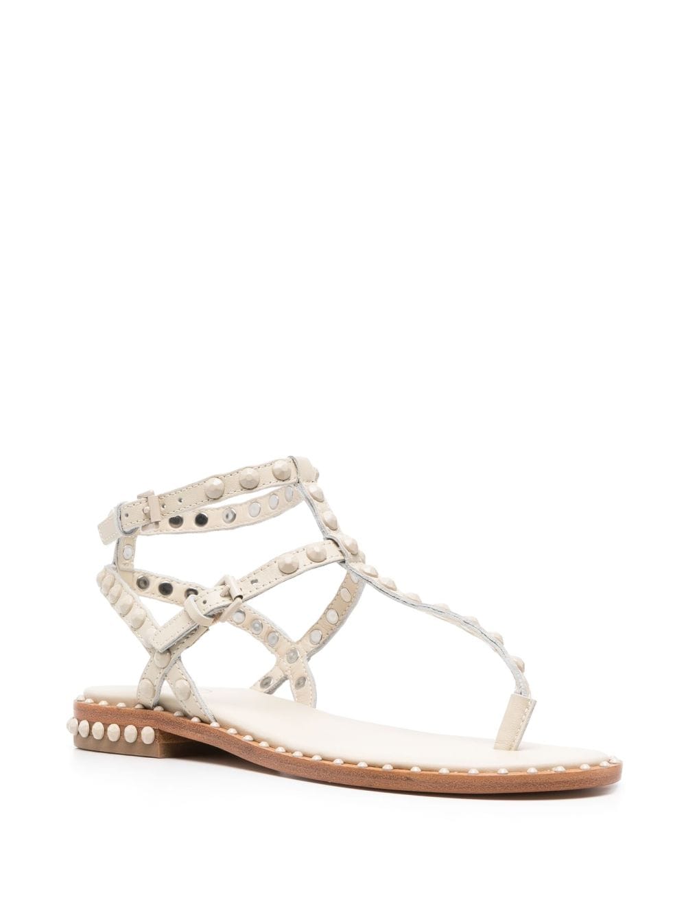 Shop Ash Paros Stud-embellished Sandals In Nude