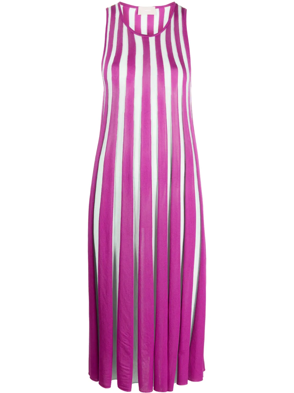 Shop Drumohr Pleated Knit Midi Dress In Purple