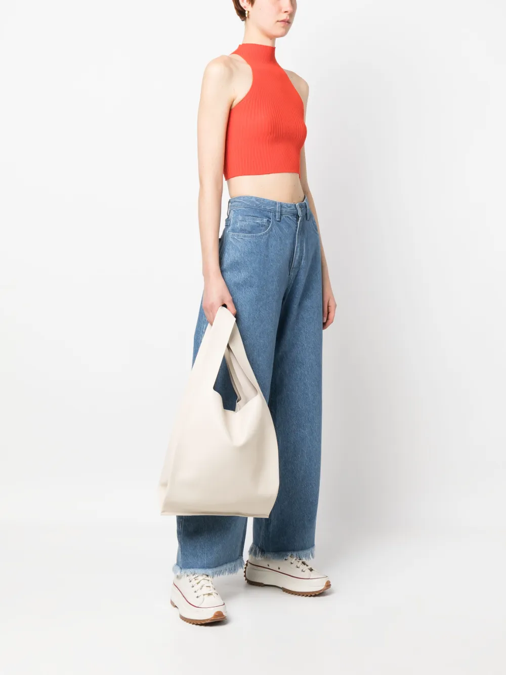 OBJECTS IV LIFE Postina leren shopper - Beige