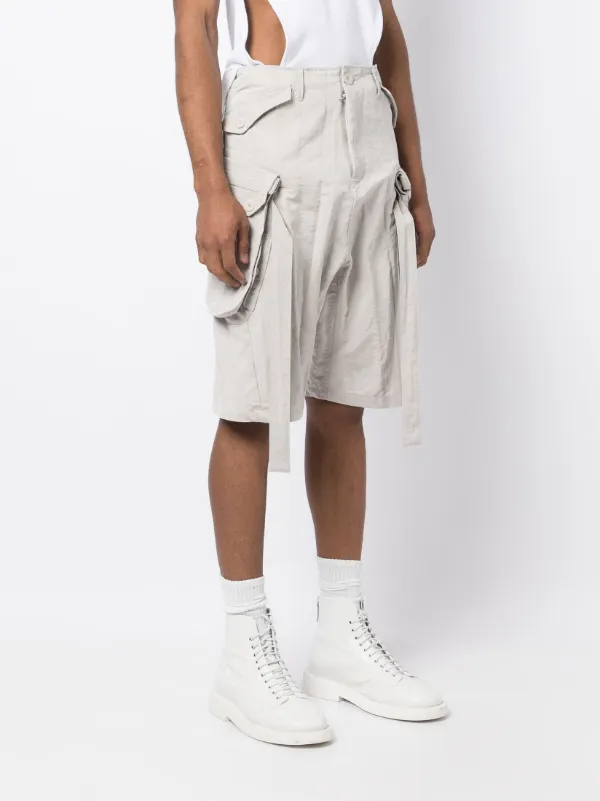 Julius drop-crotch Strings Shorts | Grey | FARFETCH