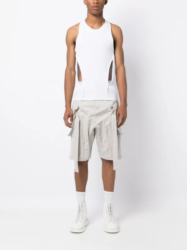 Julius drop-crotch Strings Shorts | Grey | FARFETCH
