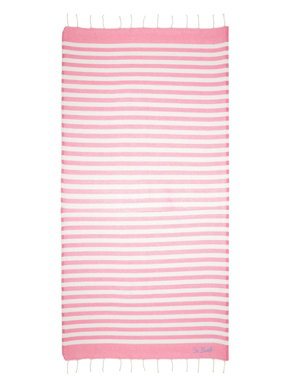 Mc2 Saint Barth Kids' Striped Cotton Beach Towel In Pink