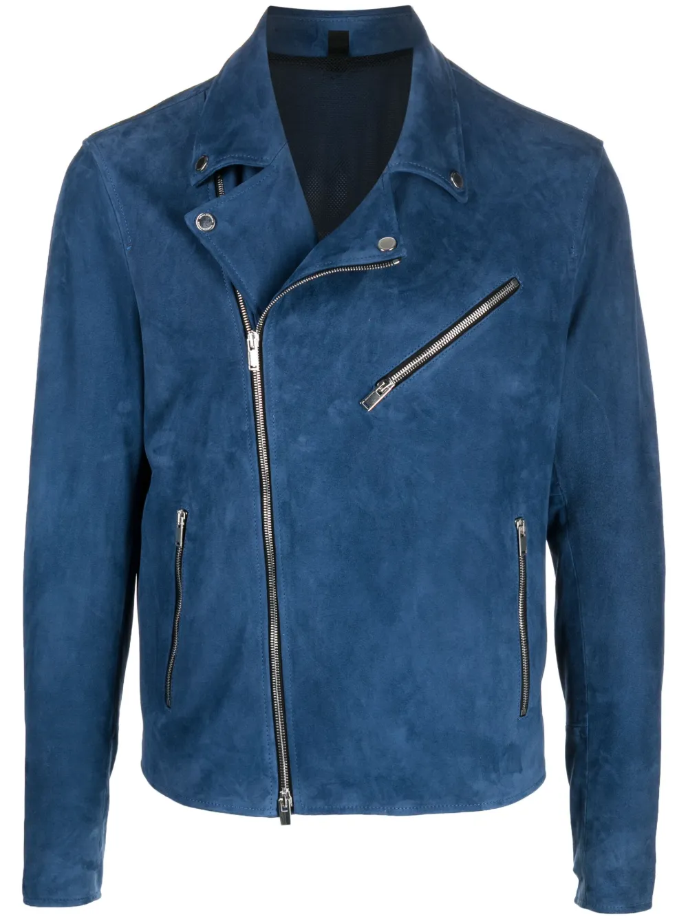 Tagliatore zip-up suede jacket - Blue