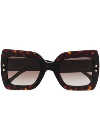 Carolina Herrera Tortoiseshell-effect Square-frame Sunglasses - Farfetch