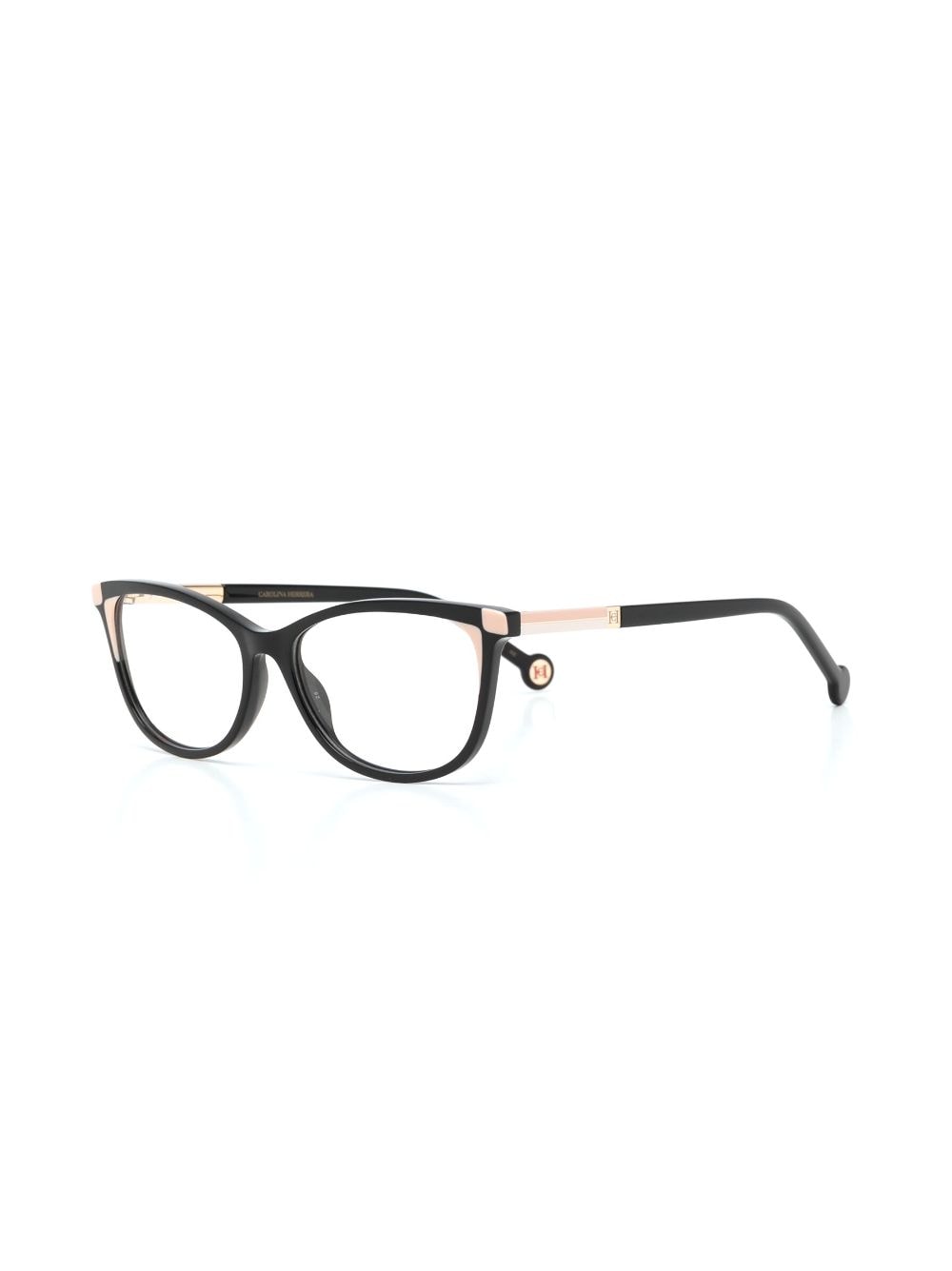 Shop Carolina Herrera Logo-plaque Cat-eye Glasses In Black