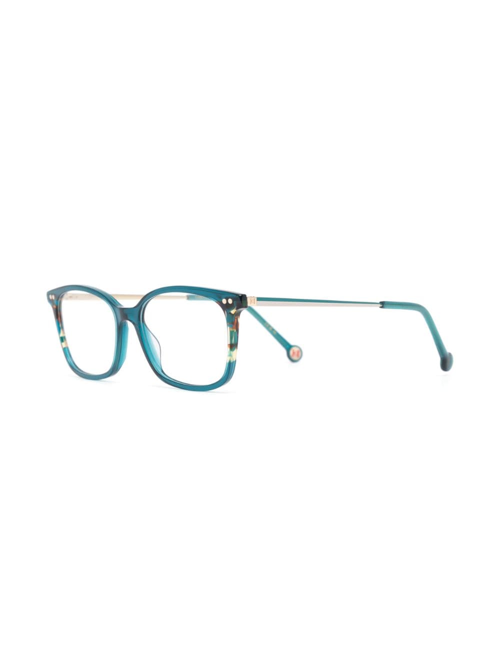 Shop Carolina Herrera Rectangle-frame Tortoiseshell-detail Glasses In Blue