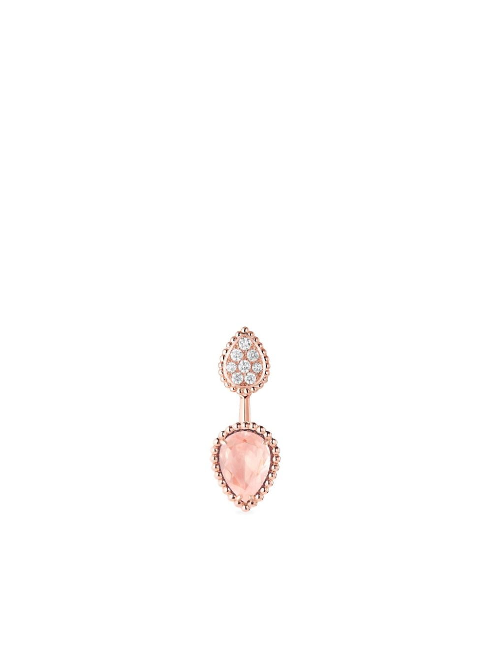 Boucheron Rose Gold Serpent Boheme 18ct Rose-gold,0.16ct Brilliant-cut Diamond And 1.5ct Pink Quartz Earrings