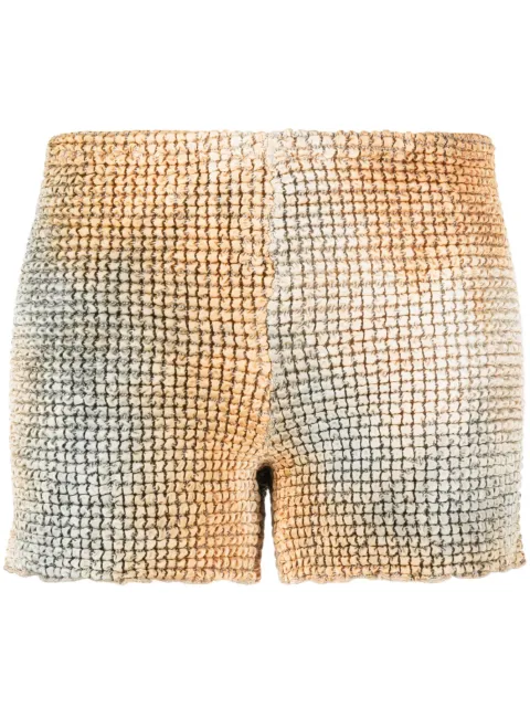 Off-White smocked tie-dye shorts