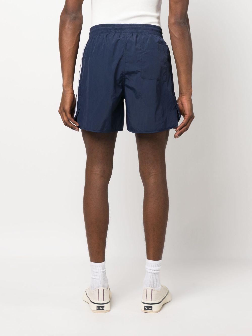 Shop Adidas Originals Front Embroidered-logo Shorts In Blau