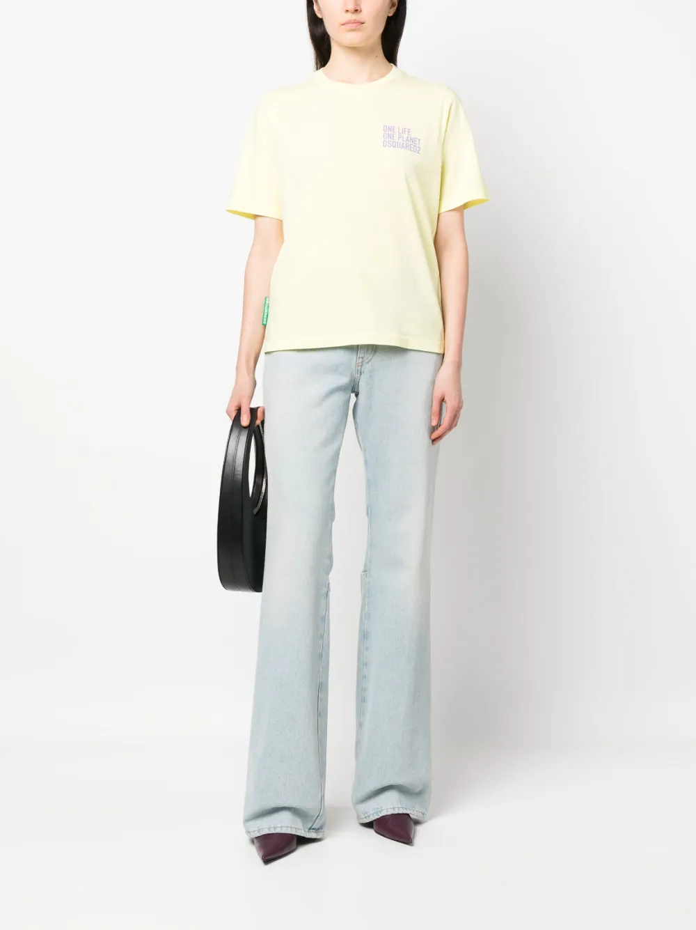 Dsquared2 T-shirt met tekst - Geel