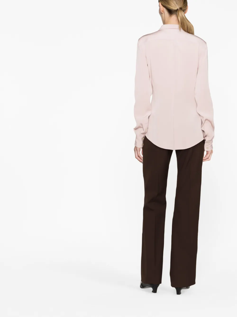 long-sleeve sheer shirt