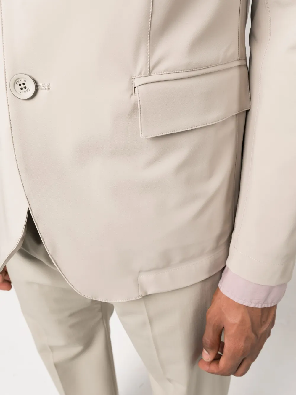 Herno Single-breasted Blazer In Neutrals