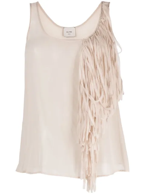 Alysi fringe-detail silk blouse