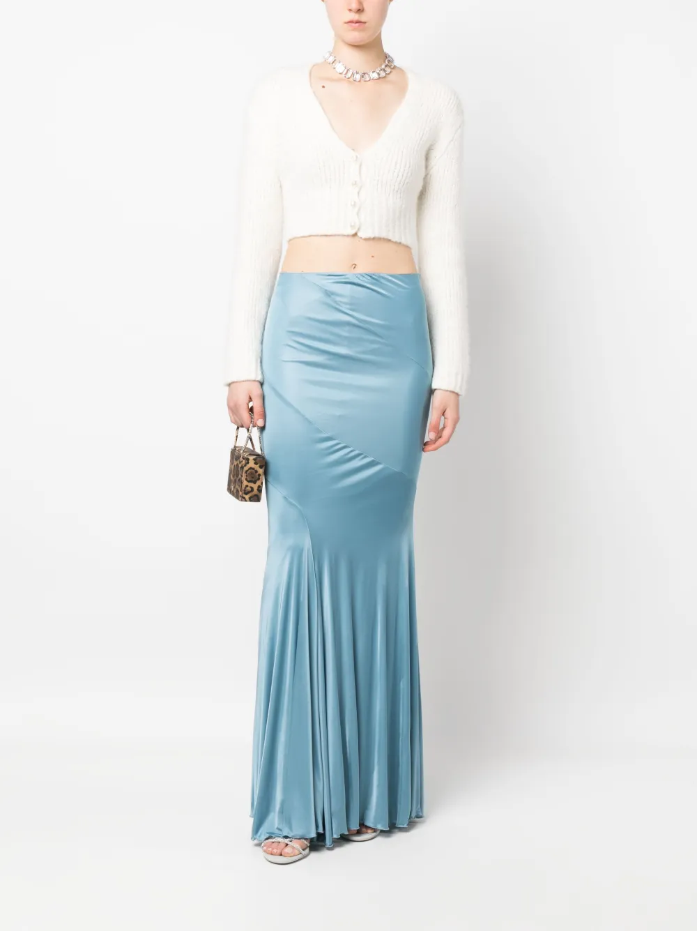 Blumarine High waist maxi-plooirok - Blauw